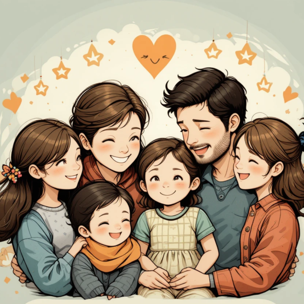 A heartwarming family image symbolizing harmony and connection, reinforcing the positive outcomes of effective communication.